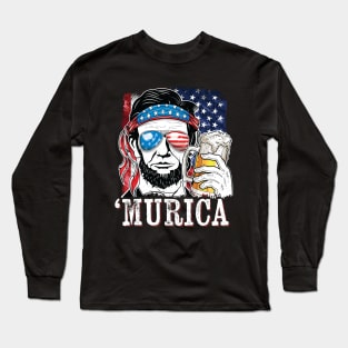 Abraham Lincoln American Flag Murica Long Sleeve T-Shirt